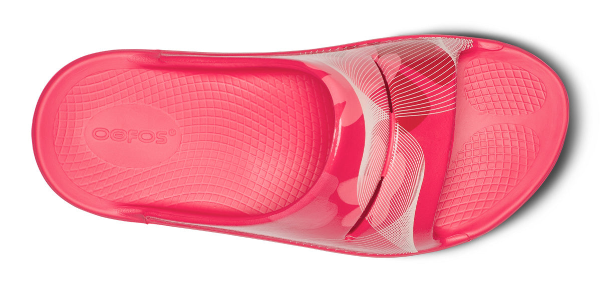 OOFOS Women's OOahh Slide - Neon Berry Breeze