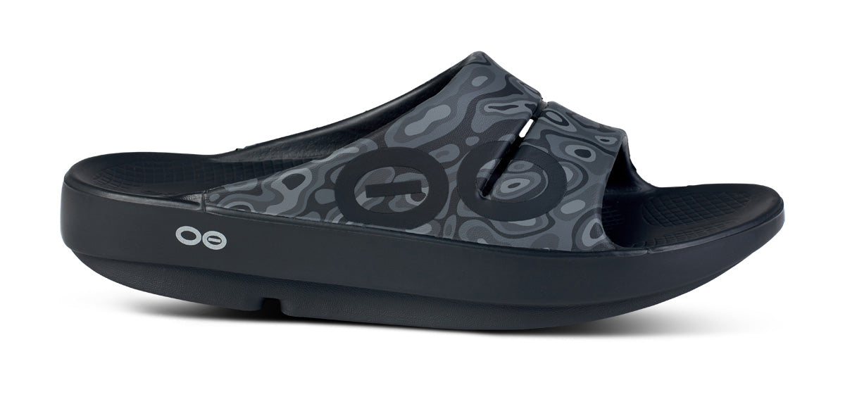 OOFOS Men's OOahh Sport Slide - Black Water Camo