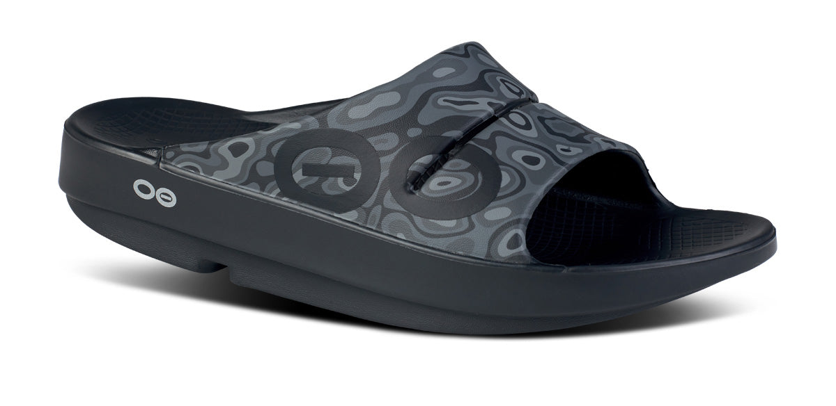 OOFOS Men's OOahh Sport Slide - Black Water Camo