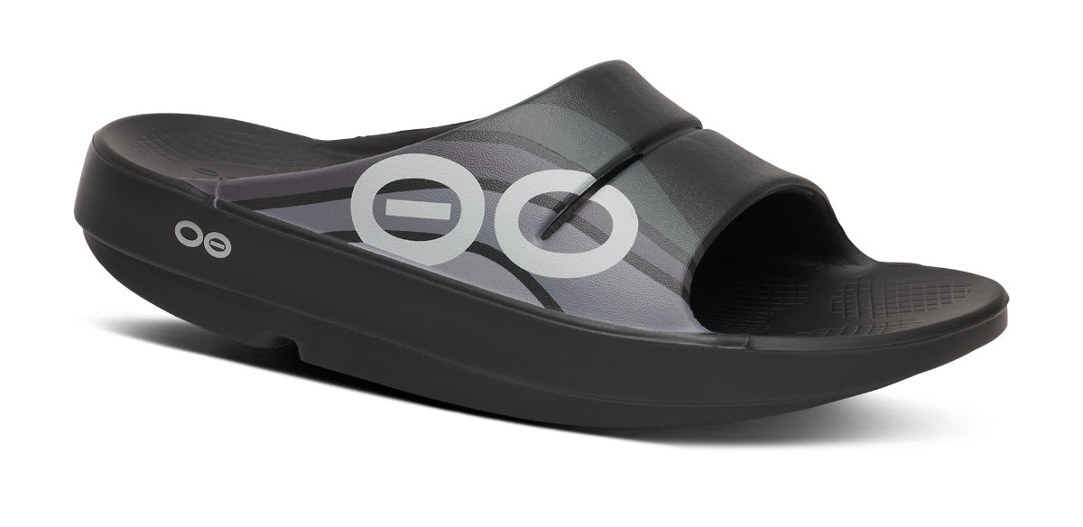OOFOS Men's OOahh Sport Slide - Black Wave