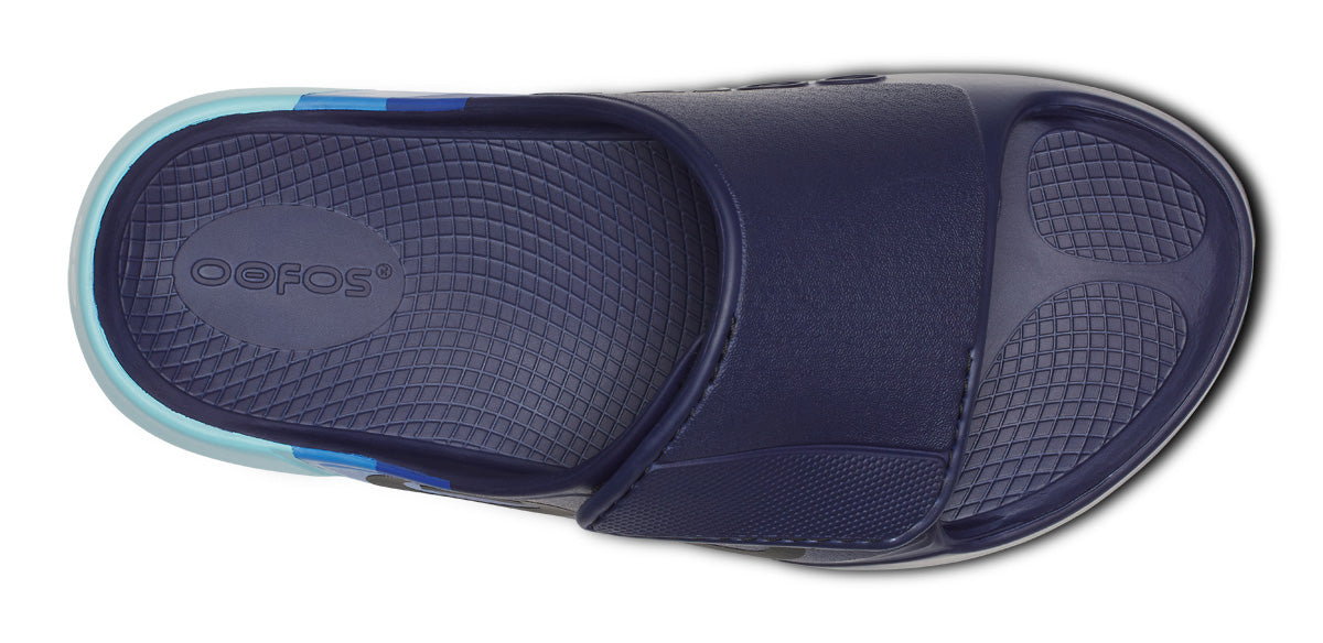 OOFOS Men's OOahh Sport Flex LTD Edition Slide - Sky Rally