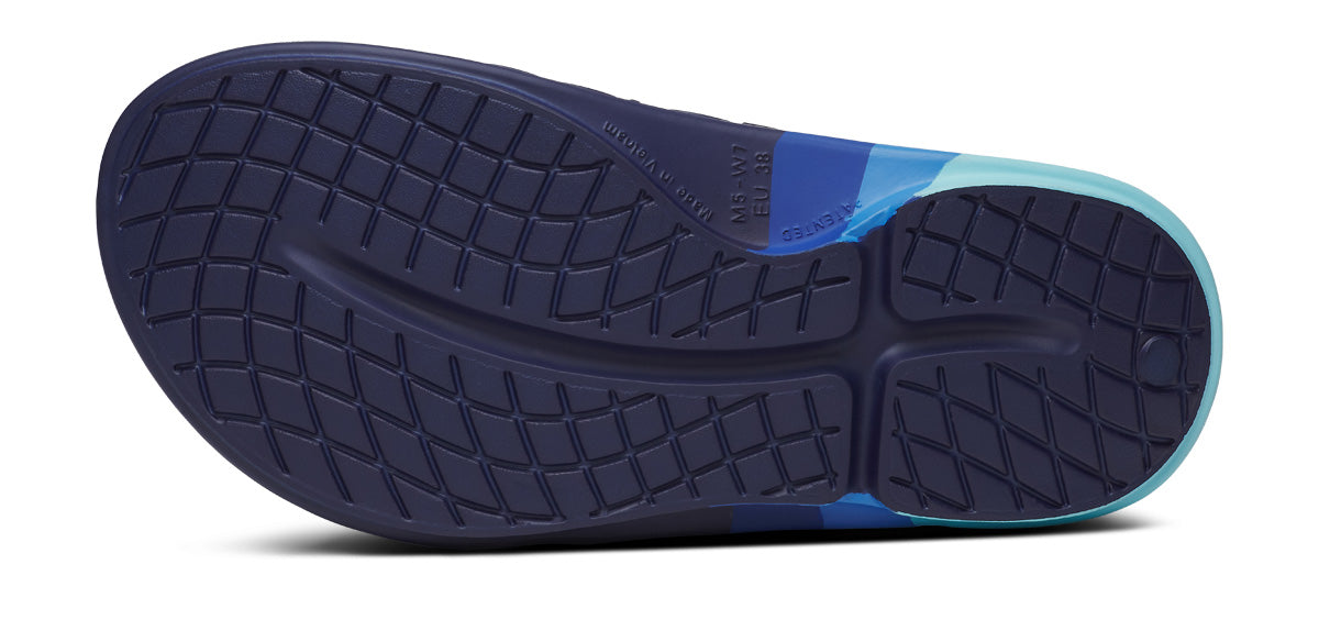 OOFOS Men's OOahh Sport Flex LTD Edition Slide - Sky Rally