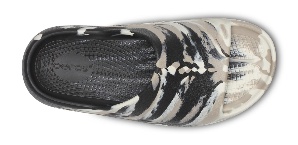 OOFOS Men's OOahh PLUS - Marble Black Nomad