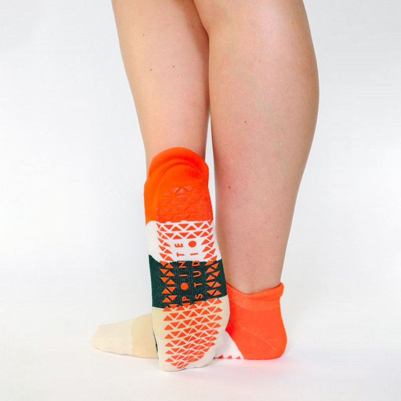 Pointe Studio Layered Stripe Full Foot Grip Sock