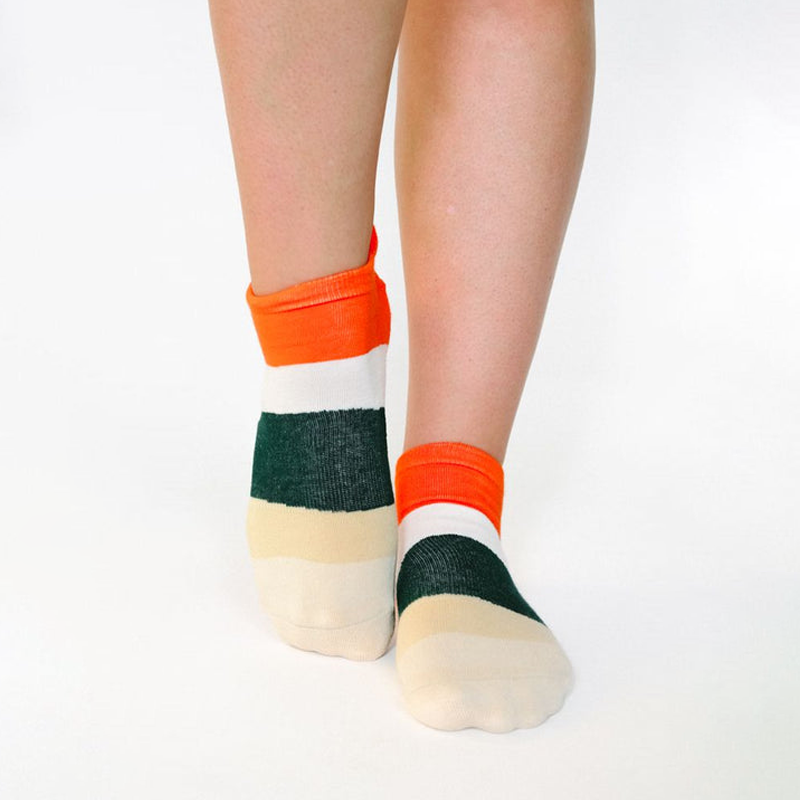 Pointe Studio Layered Stripe Full Foot Grip Sock