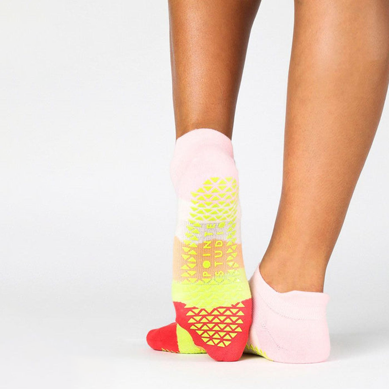 Pointe Studio Layered Stripe Full Foot Grip Sock