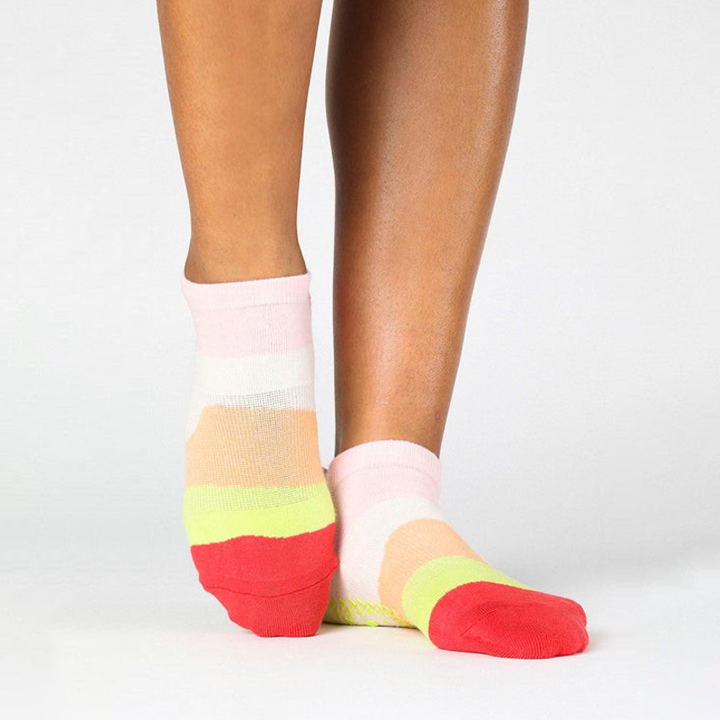 Pointe Studio Layered Stripe Full Foot Grip Sock