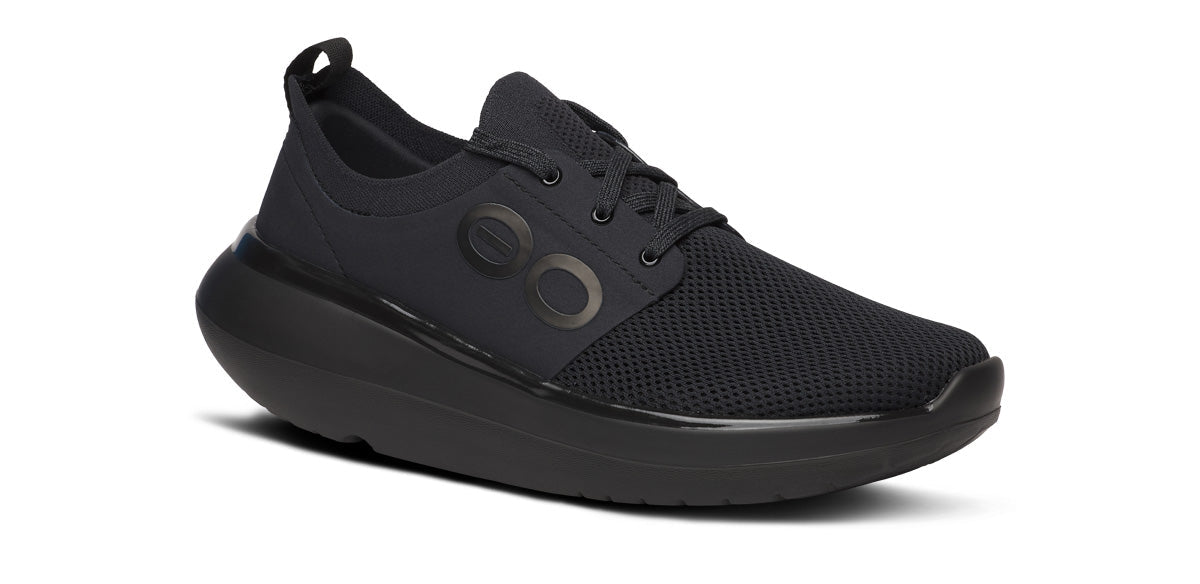 OOFOS Women's OOmy Stride Shoe - Black/Black