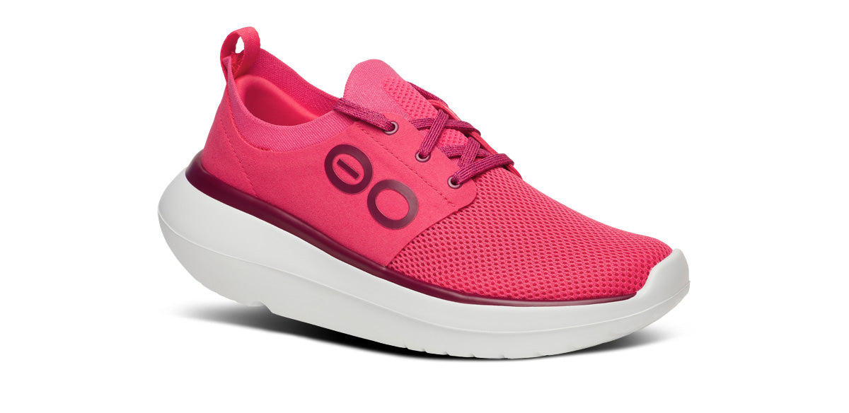 OOFOS Women's OOmy Stride Shoe - Neon Berry