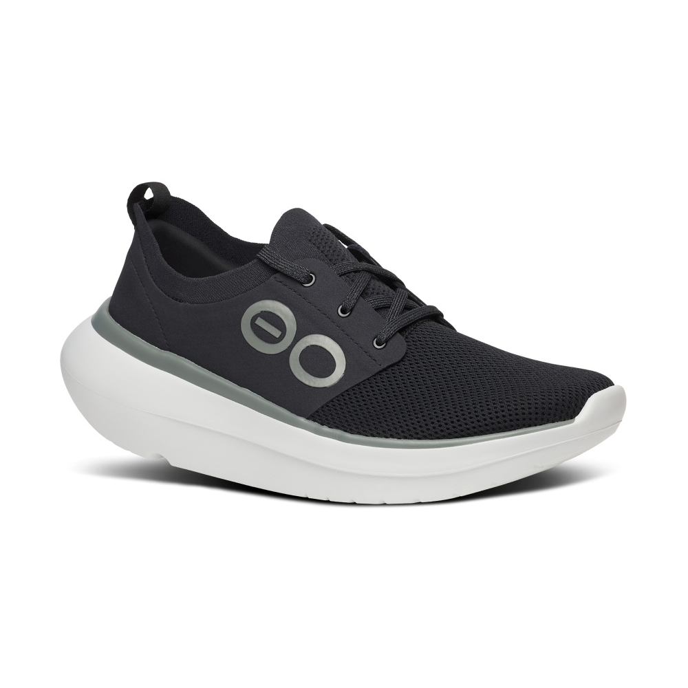 OOFOS Men's OOmy Stride Shoe - White/Black