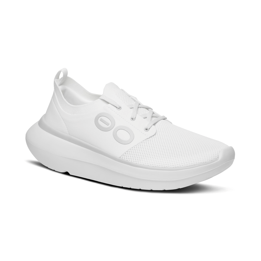 OOFOS Men's OOmy Stride Shoe - White/Black