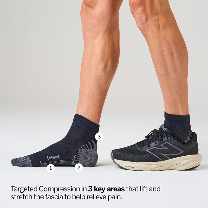 Feetures Plantar Fasciitis Compression Sock Light Cushion Quarter