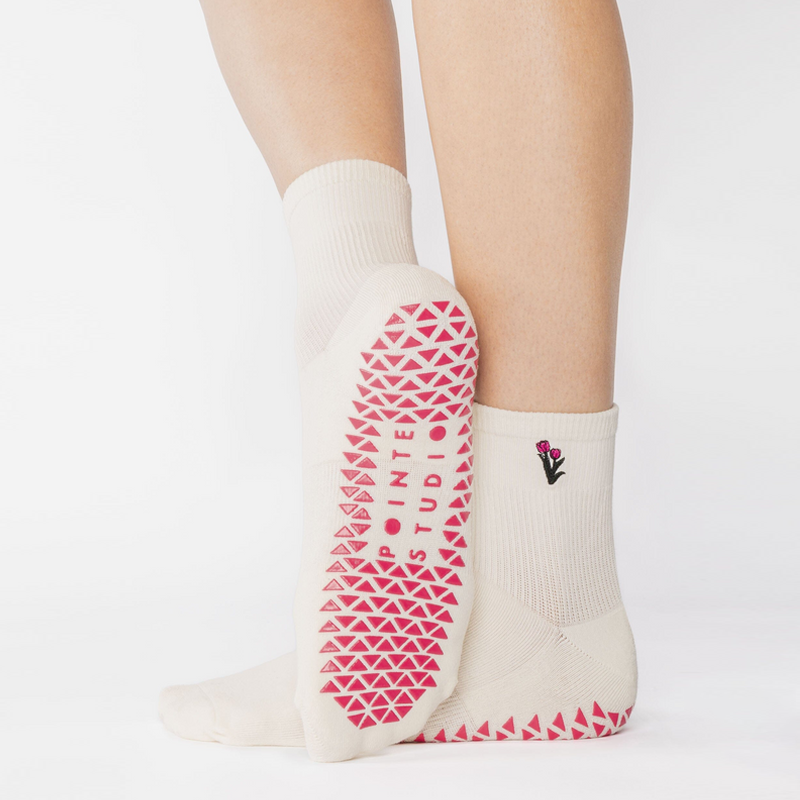 Pointe Studio Tulips Ankle Grip Socks
