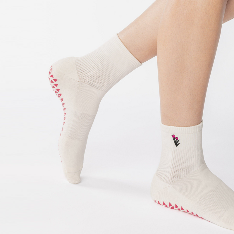 Pointe Studio Tulips Ankle Grip Socks